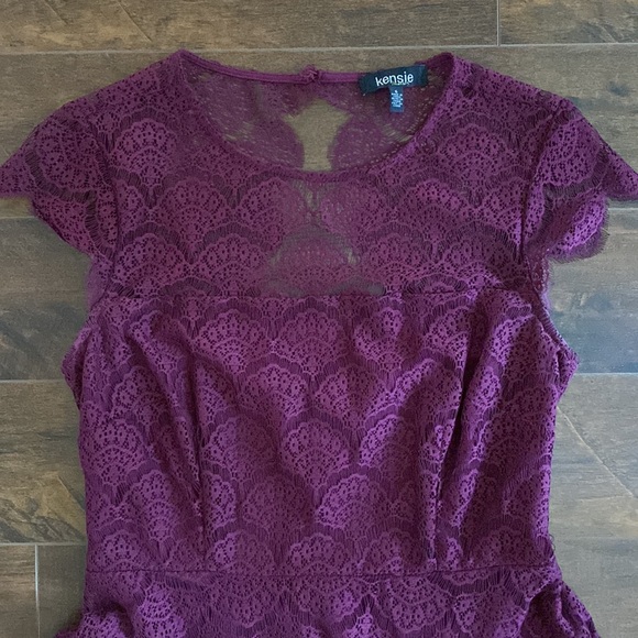 Kensie - Lace Cocktail Dress - Wine - 6 - Picture 2 of 10